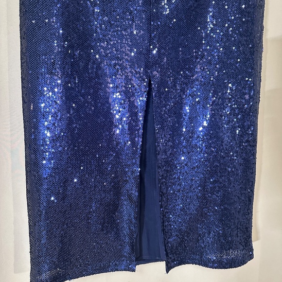 Reiss Blue Sequin Dakota Midi Skirt - Picture 5 of 7